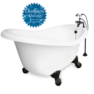 American Bath Factory Champagne Marilyn 67" White AcraStone Package