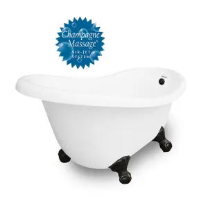American Bath Factory Champagne Marilyn 67" White AcraStone Tub & Drain , 7" Faucet Holes