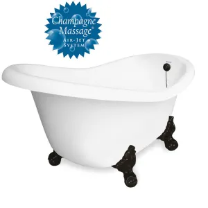 American Bath Factory Champagne Marilyn 67" White AcraStone Tub & Drain , 7" Faucet Holes