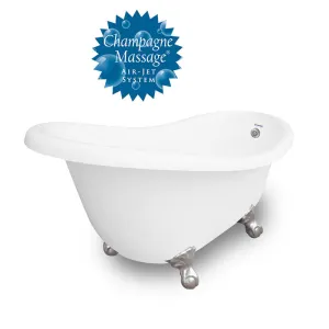 American Bath Factory Champagne Marilyn 67" White AcraStone Tub & Drain , 7" Faucet Holes