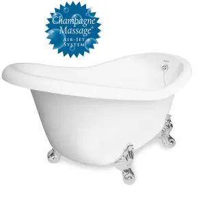 American Bath Factory Champagne Marilyn 67" White AcraStone Tub & Drain , 7" Faucet Holes