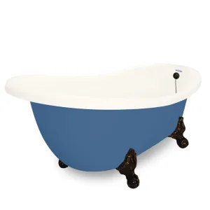 American Bath Factory Churchill 71" Bisque AcraStone Tub & Drain, 7" Faucet Holes