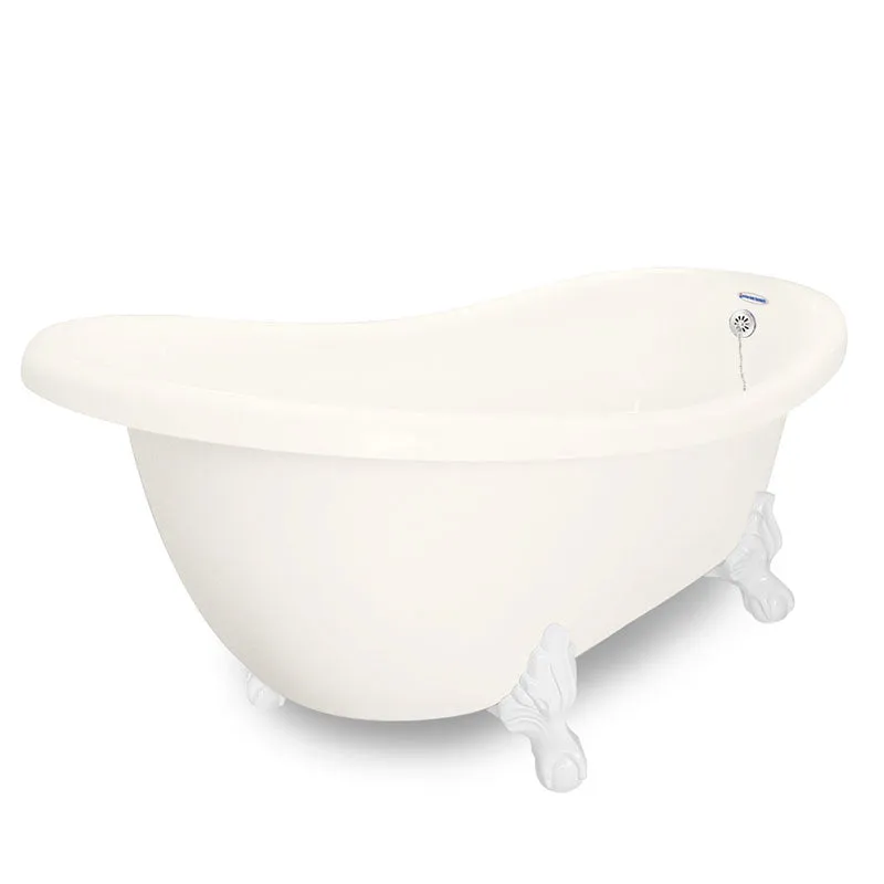 American Bath Factory Churchill 71" Bisque AcraStone Tub & Drain, 7" Faucet Holes