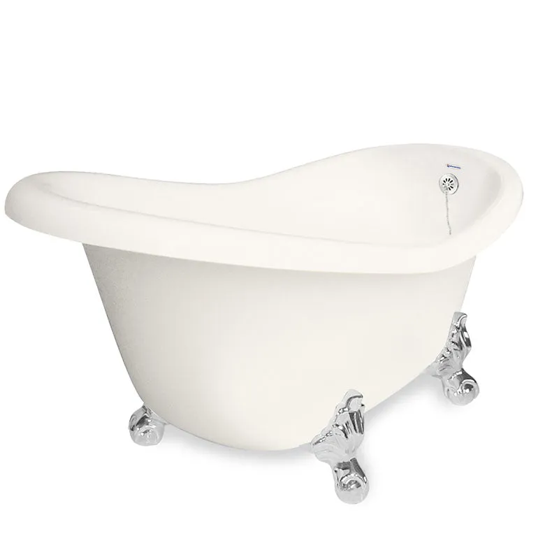 American Bath Factory Marilyn 67" Bisque AcraStone Tub & Drain, No Faucet Holes
