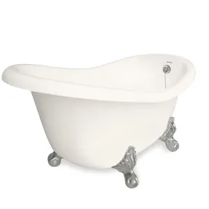 American Bath Factory Marilyn 67" Bisque AcraStone Tub & Drain, No Faucet Holes