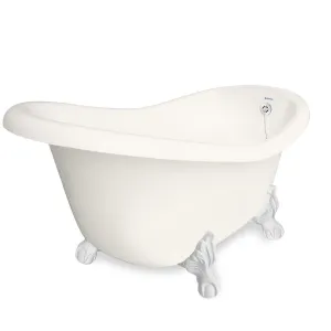 American Bath Factory Marilyn 67" Bisque AcraStone Tub & Drain, No Faucet Holes