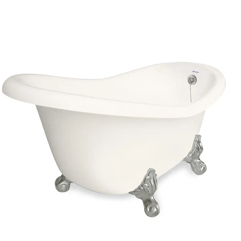 American Bath Factory Marilyn 67" Bisque AcraStone Tub & Drain, No Faucet Holes