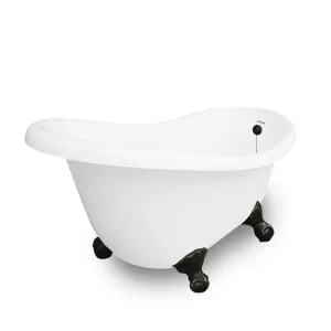 American Bath Factory Marilyn 67" White AcraStone Tub & Drain, No Faucet Holes