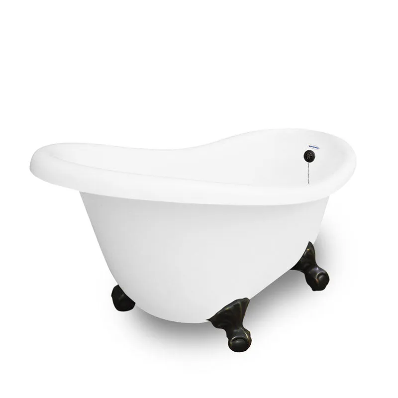 American Bath Factory Marilyn 67" White AcraStone Tub & Drain, No Faucet Holes