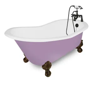 American Bath Factory Wintess 61" Splash of Color Cast Iron Package