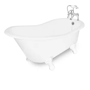 American Bath Factory Wintess 61" White Cast Iron Package