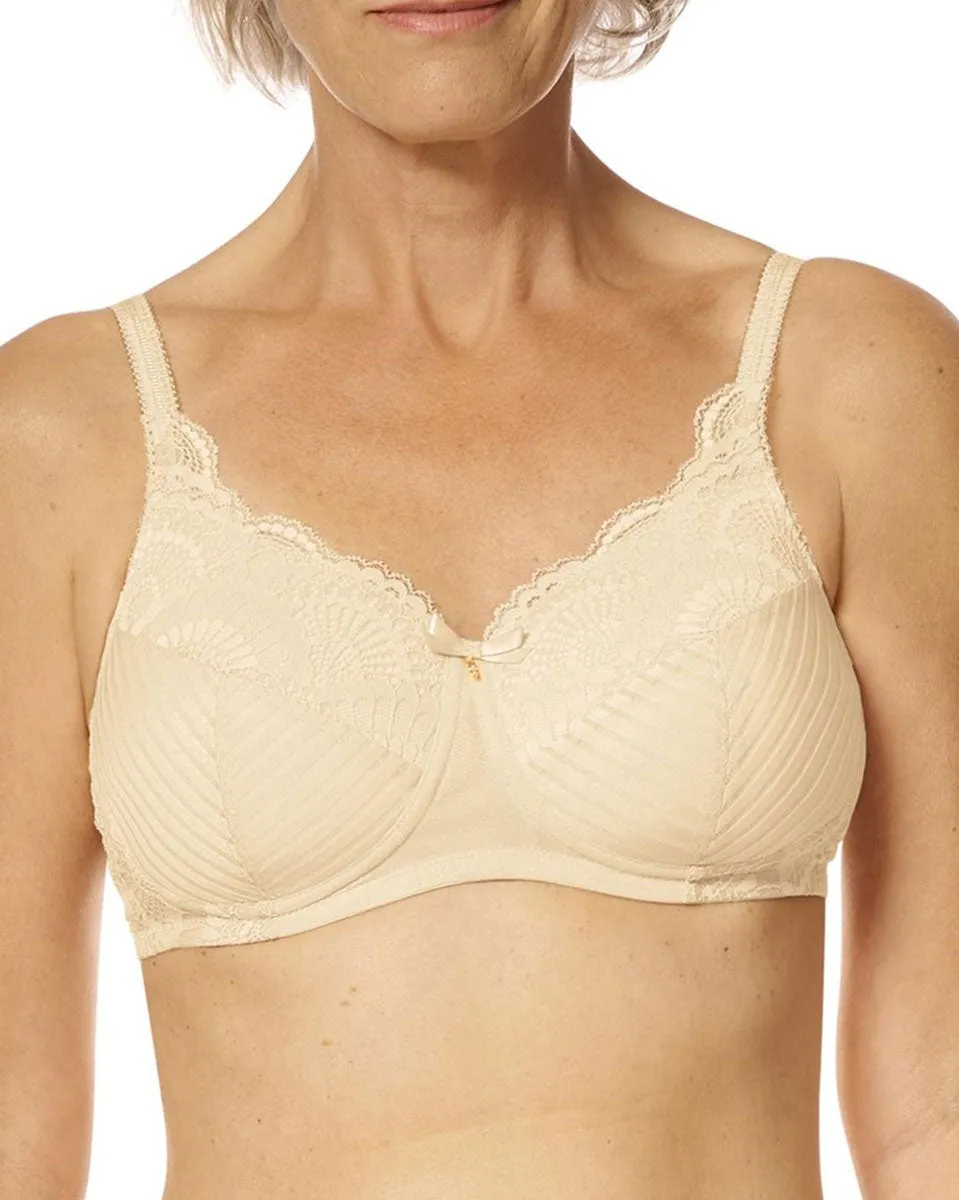 Amoena Karolina Padded Wire-Free Bra - Black / Sand