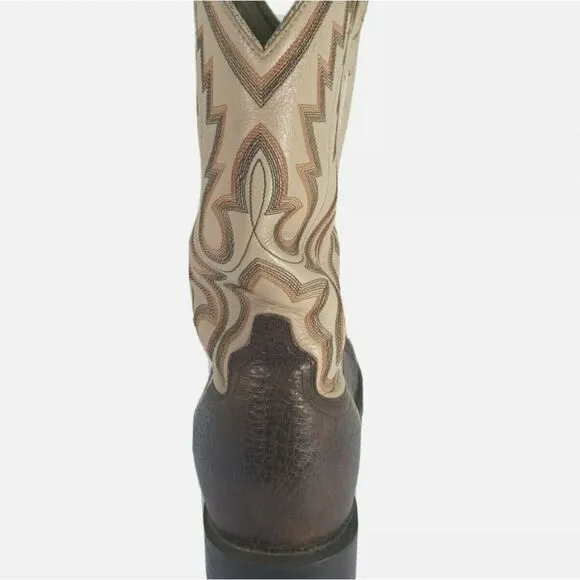 AMPUTEE Ariat Men's Brown Shark Skin Leather Western ONE SINGLE BOOT Siz…