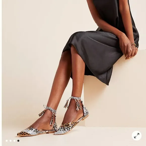 Anthropologie Silent D Hyland Ankle-Tie Flats 39 or 8/8.5