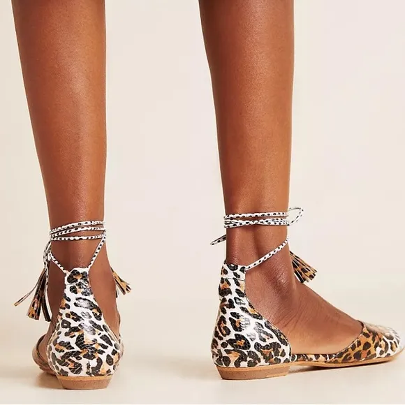 Anthropologie Silent D Hyland Ankle-Tie Flats 39 or 8/8.5