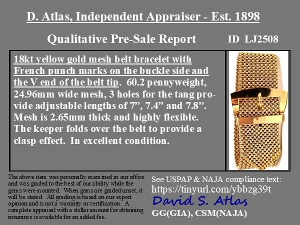 Antique Mesh Buckle Bracelet, French