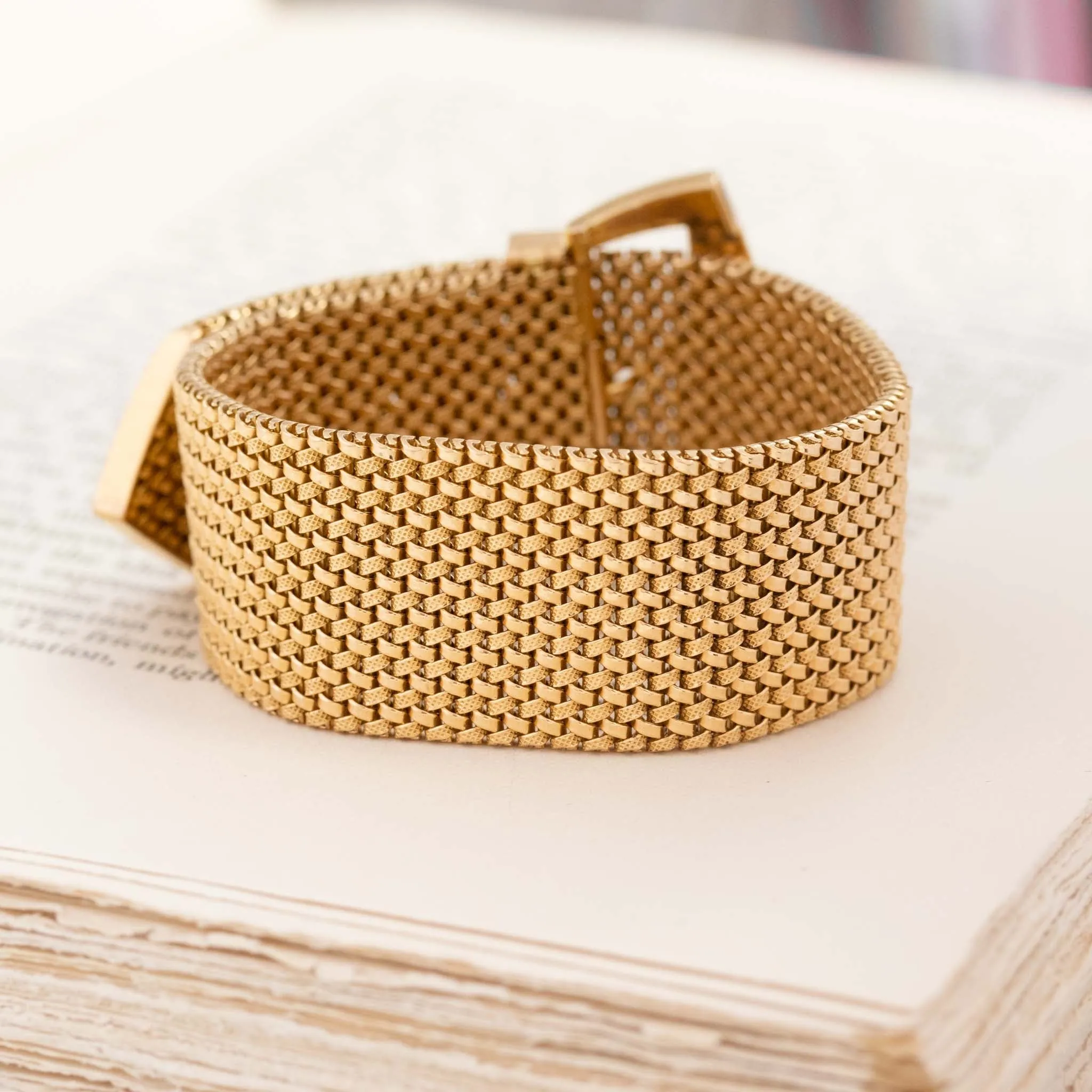 Antique Mesh Buckle Bracelet, French