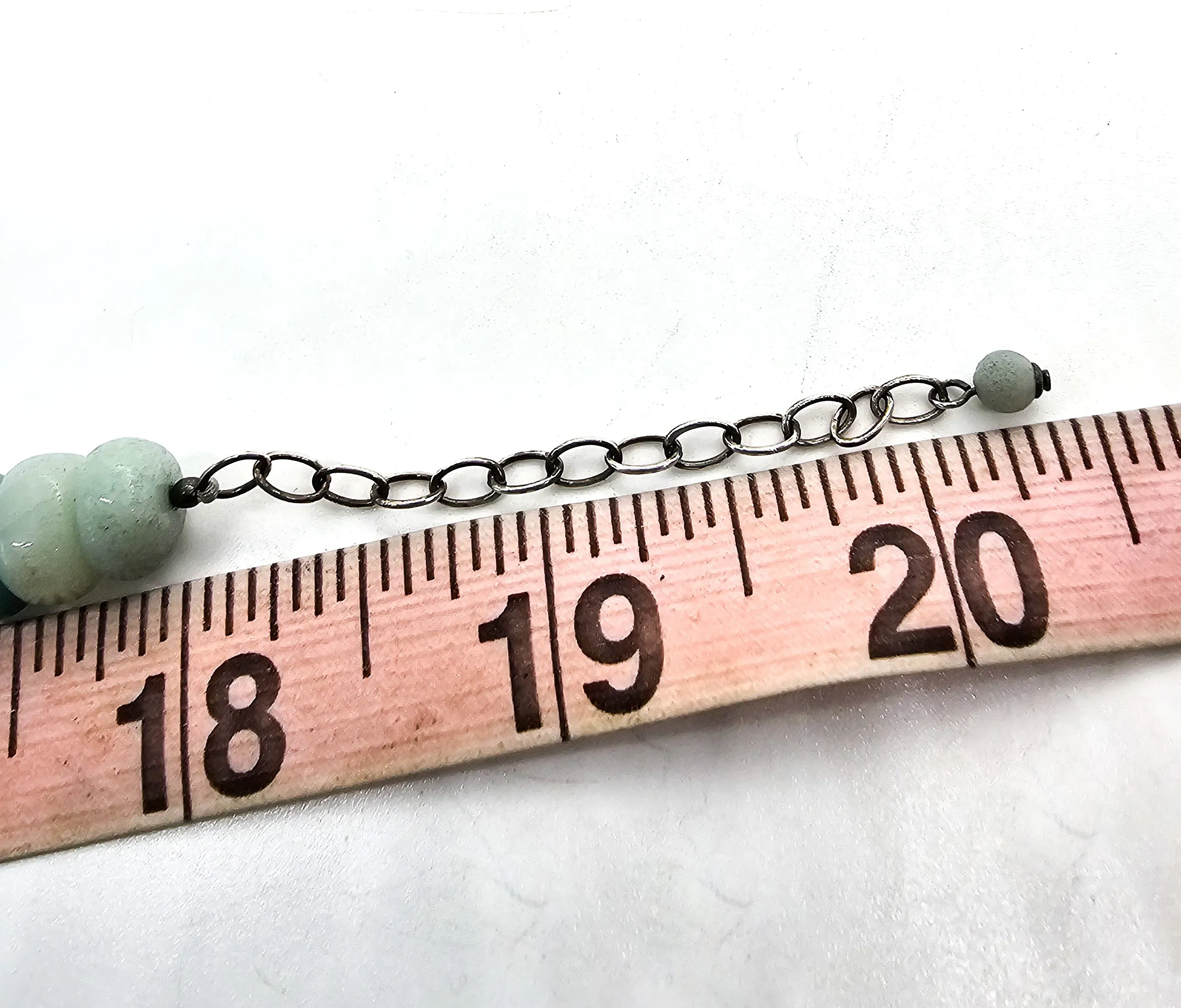 Aquamarine blue gemstone sterling silver rondelle natural beaded adjustable necklace