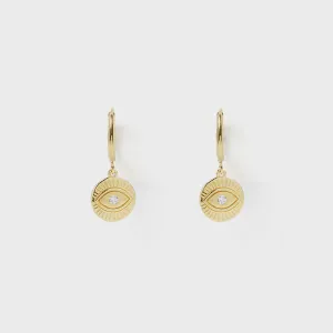 Arms Of Eve Protective Eye Gold Hoop Huggies