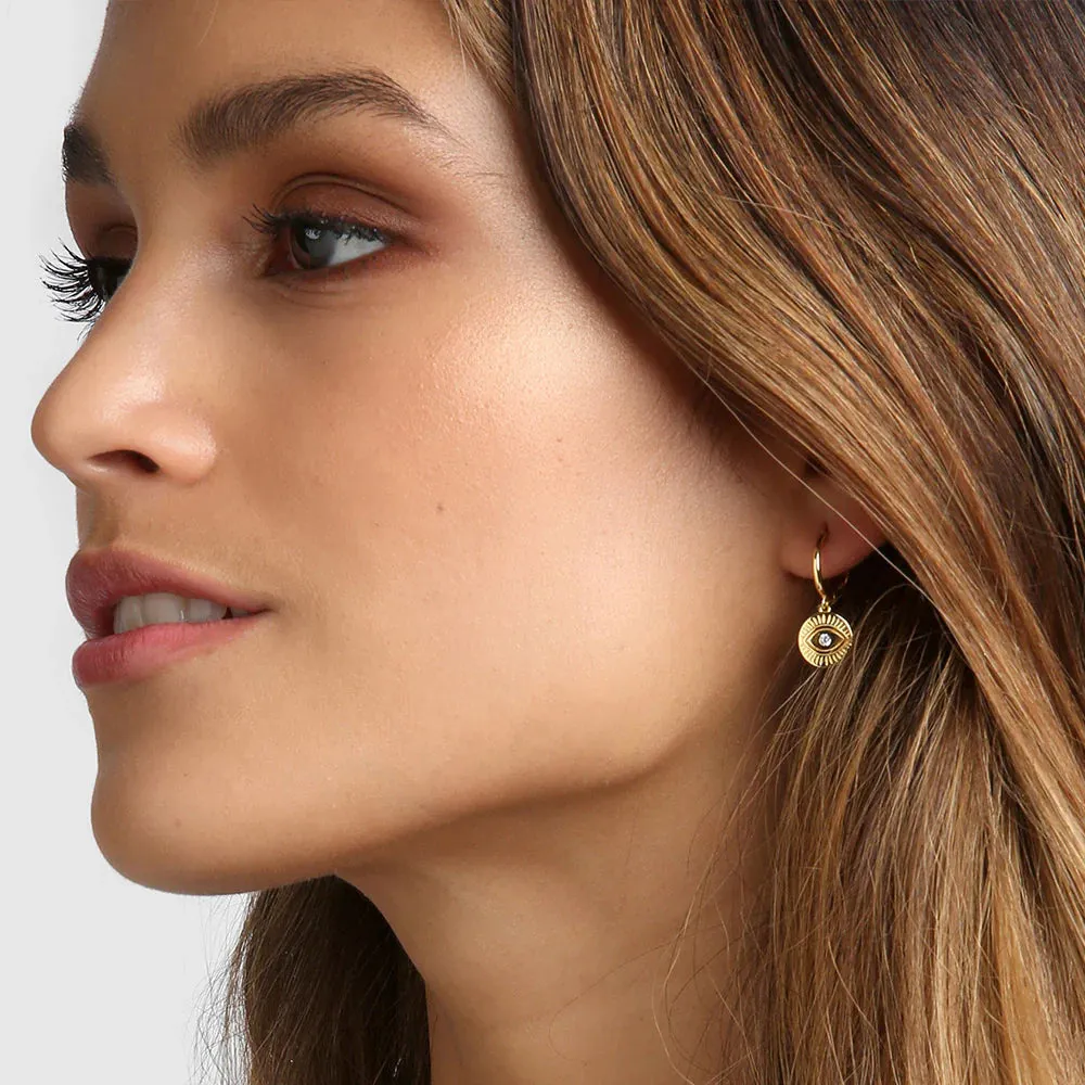 Arms Of Eve Protective Eye Gold Hoop Huggies