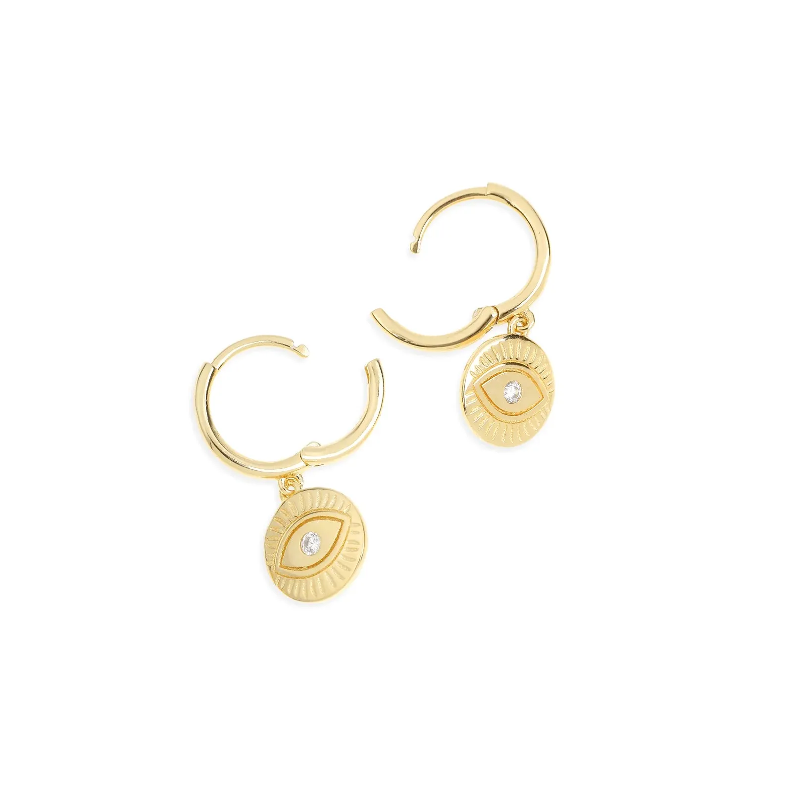 Arms Of Eve Protective Eye Gold Hoop Huggies