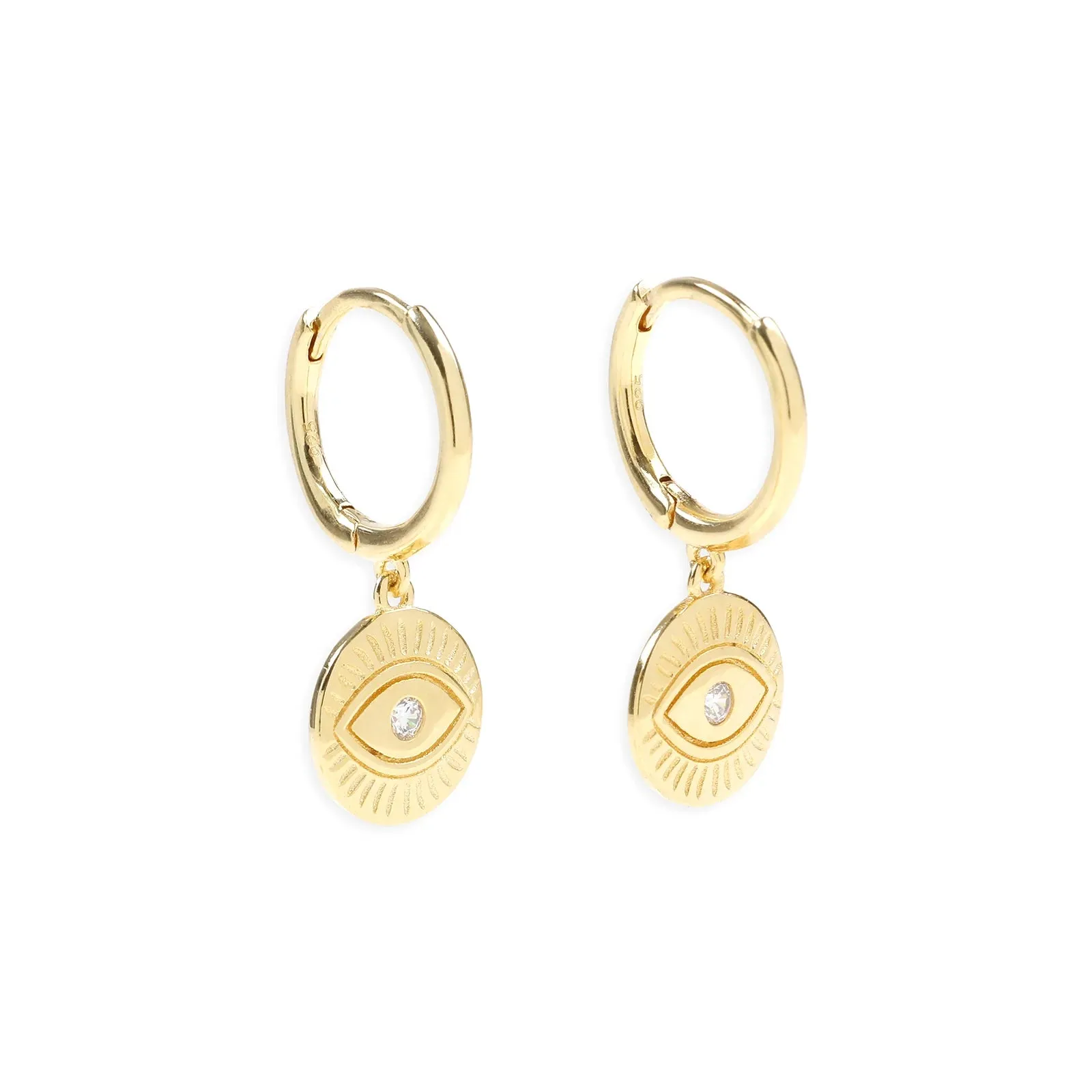 Arms Of Eve Protective Eye Gold Hoop Huggies