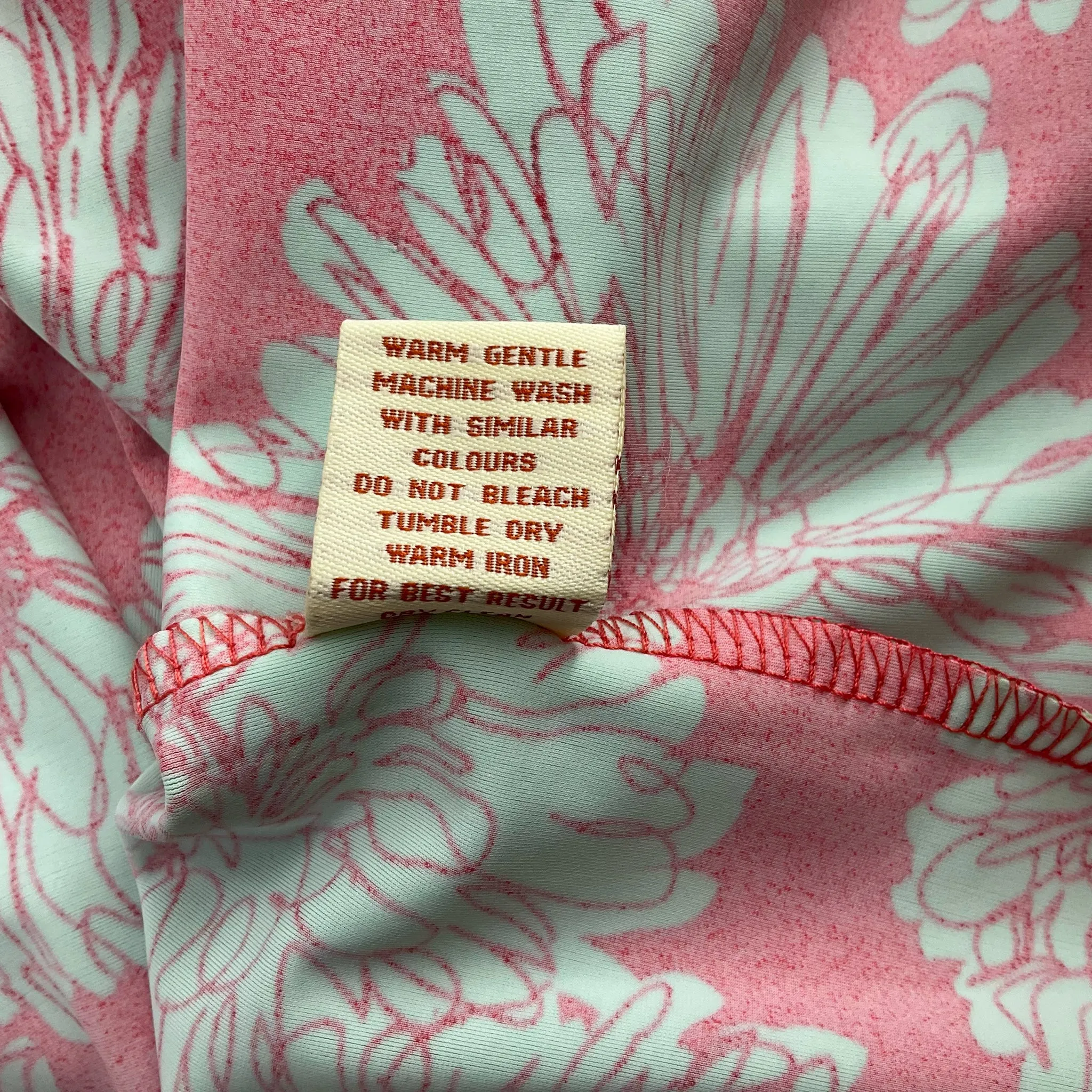 Aryeh Coral/Green Print Dress - Size Large