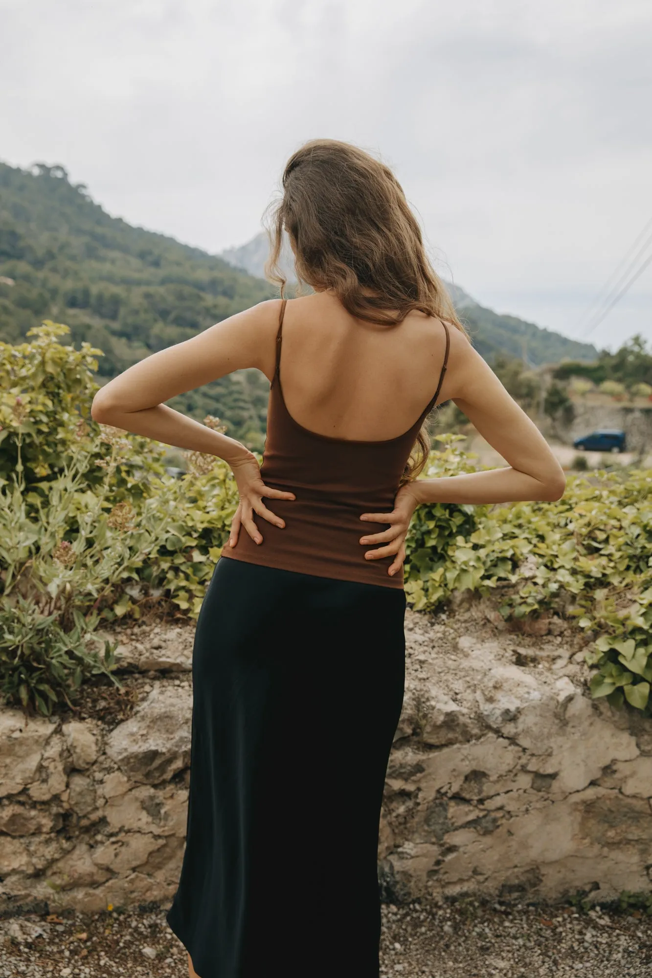 ATHENA Heart-shaped Tank in Chocolate