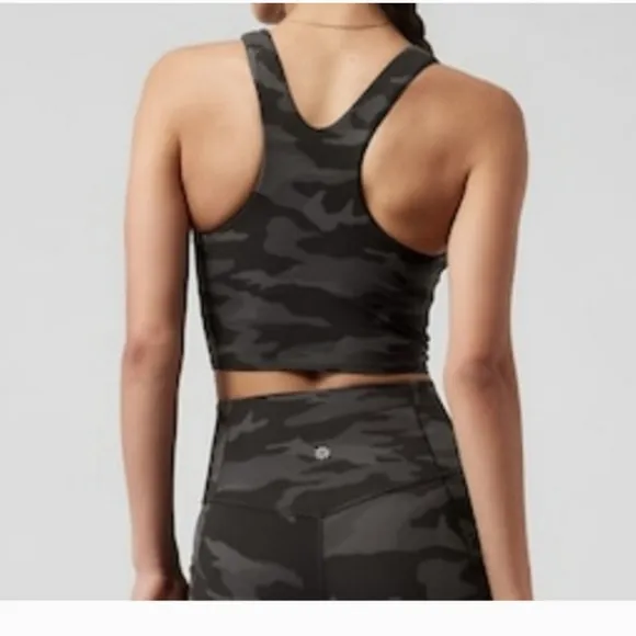 Athleta Conscious Crop Bra A-C in black camo