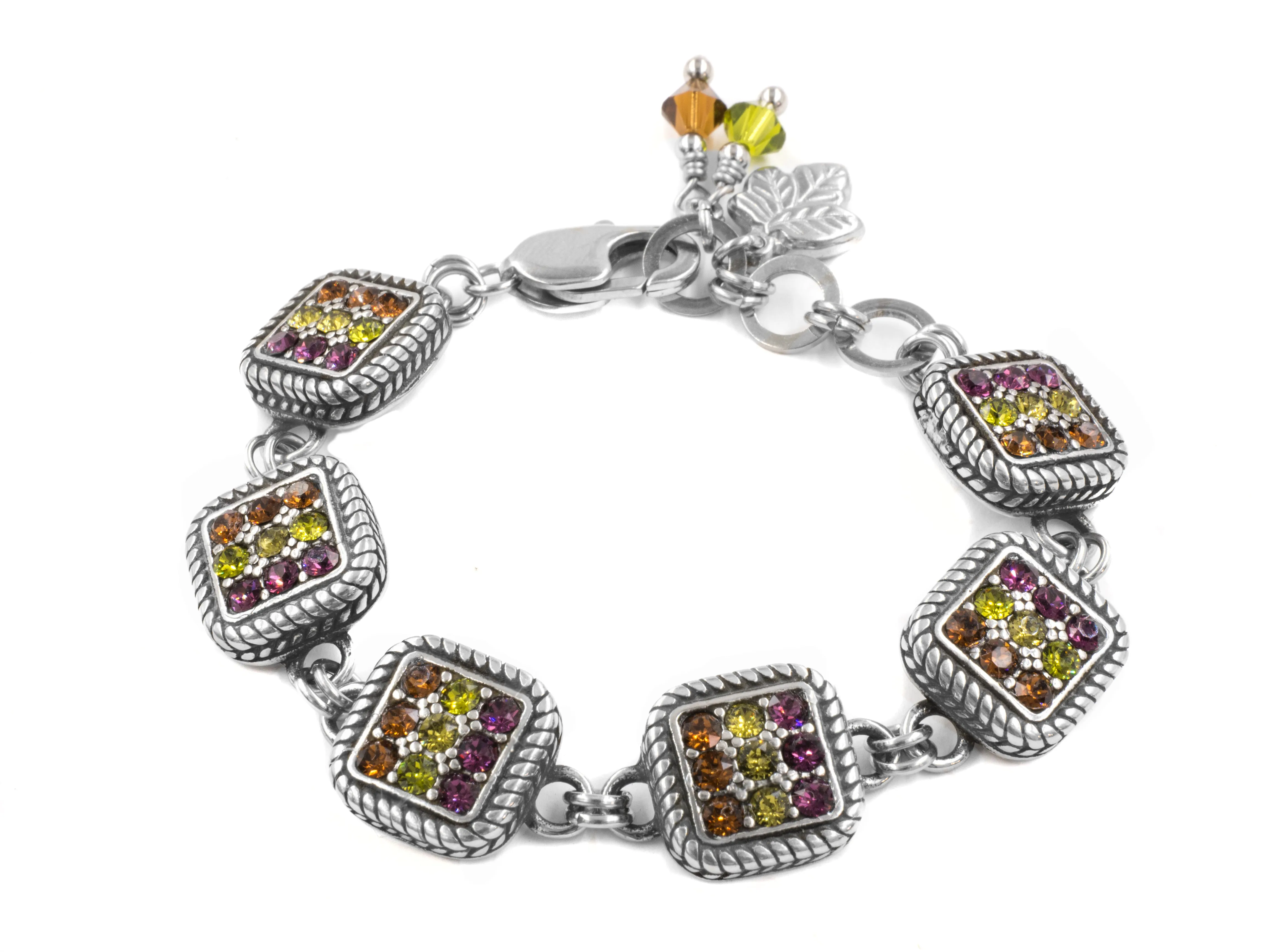 Autumn Chessboard Crystal Bracelet