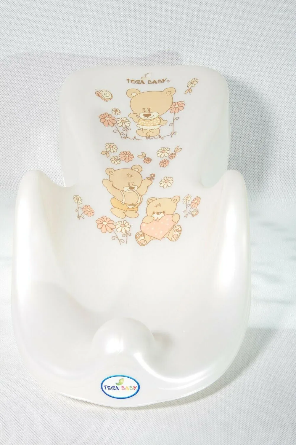 Baby Bath Support Seat Toddler Kids Anatomic Bath Chair Safe Non-Slip Tega Baby Teddy White
