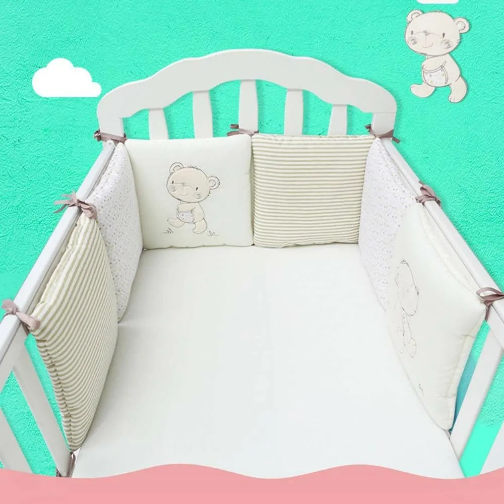 Baby Cot Bed Bumper Soft Anti-fall Toddler Crib Bumper Protector Baby Bedding Circumference Cushion Set