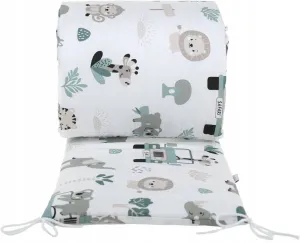 Baby Padded Straight Bumper Cotton Protection fit Cot 180x30cm On Safari