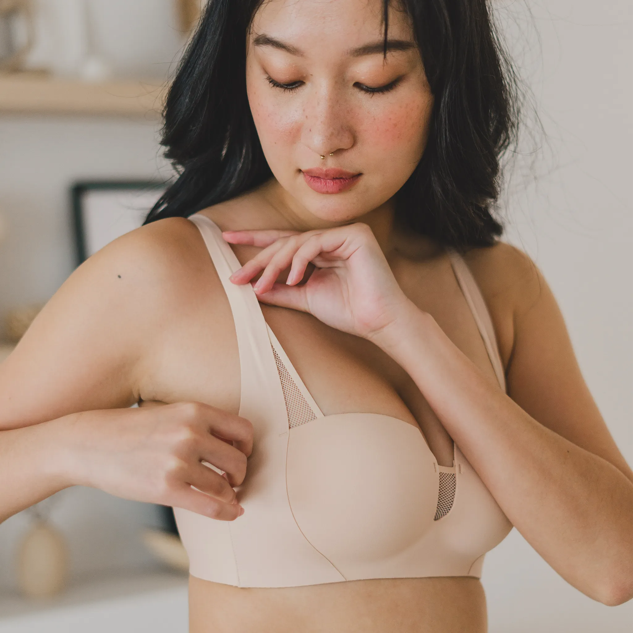 [BACKORDER OPEN] Oompharific! Anti-Slip Super Push Up Seamless Wireless Bra in Pinkish Nude