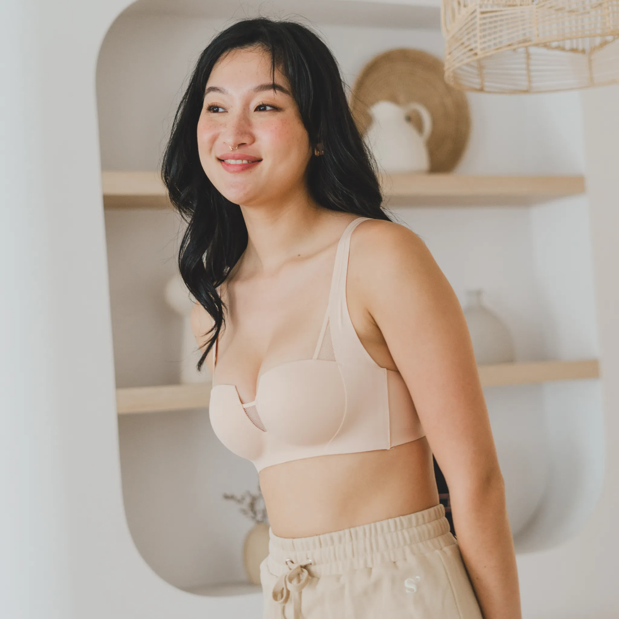 [BACKORDER OPEN] Oompharific! Anti-Slip Super Push Up Seamless Wireless Bra in Pinkish Nude