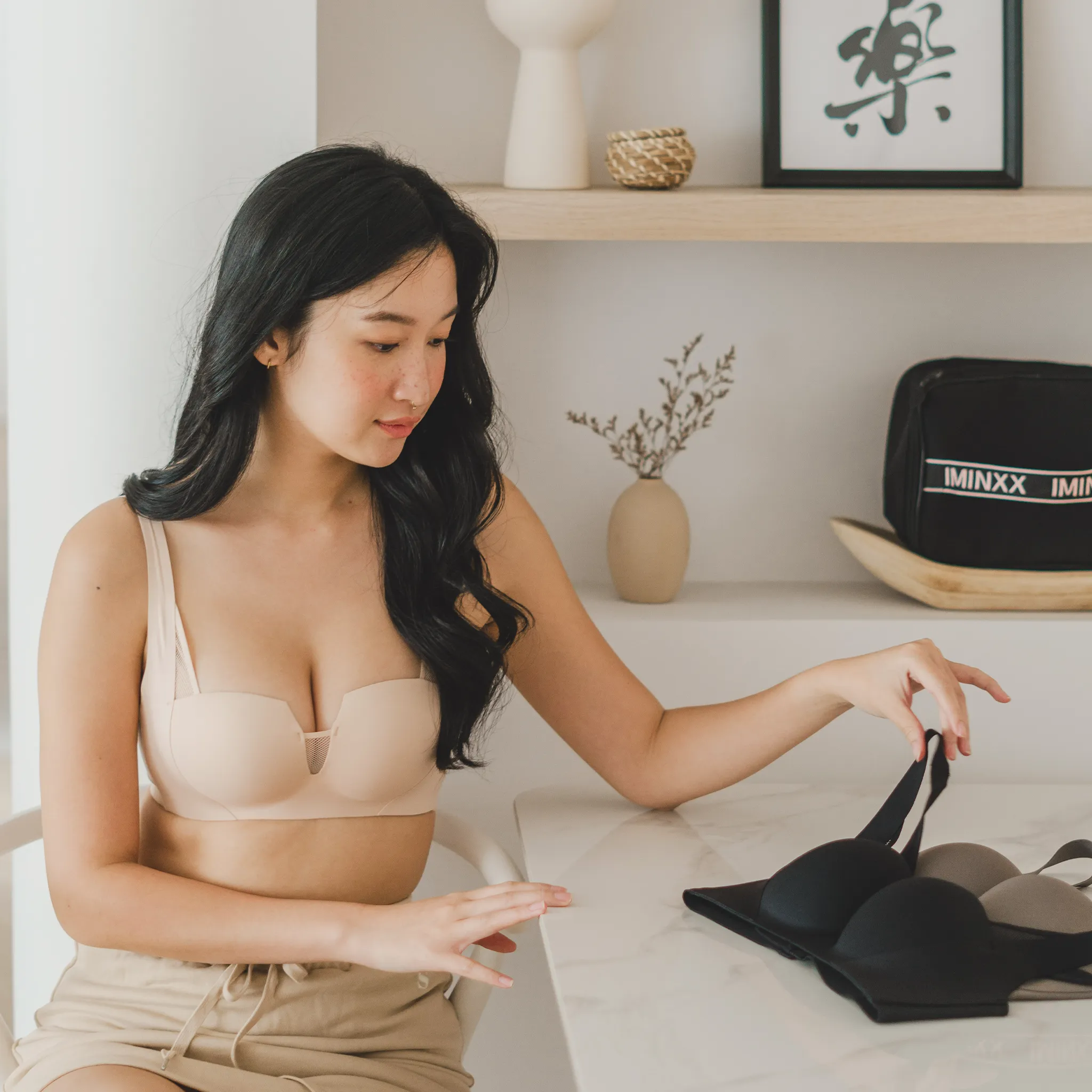 [BACKORDER OPEN] Oompharific! Anti-Slip Super Push Up Seamless Wireless Bra in Pinkish Nude