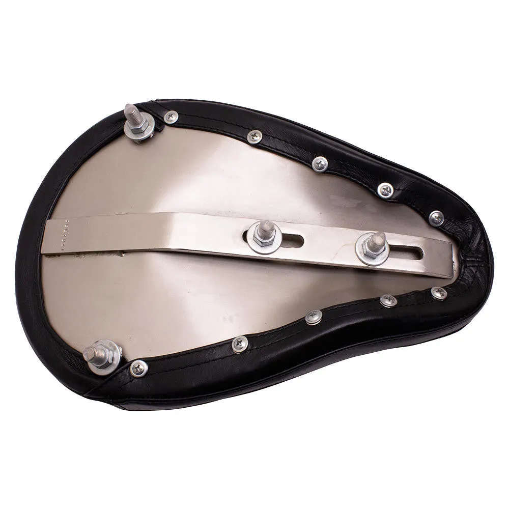 Bates Style Solo Seat - Black Leather- Smooth