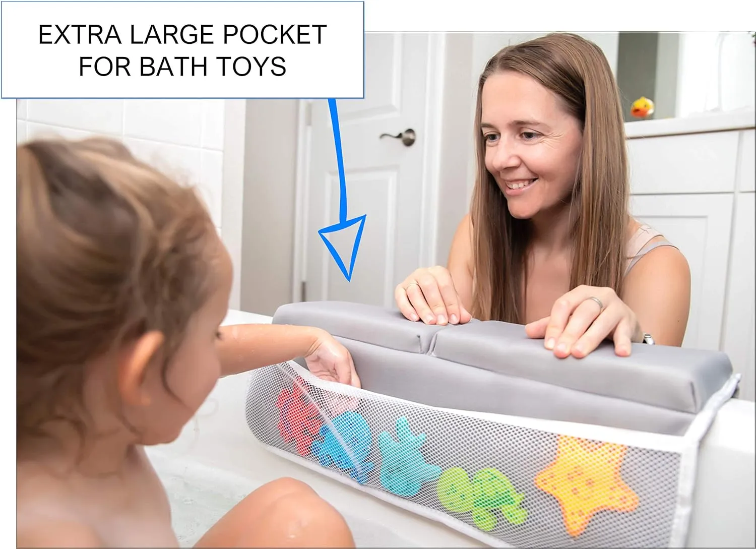 Bath Kneeler and Elbow Rest with Bath Toy Storage