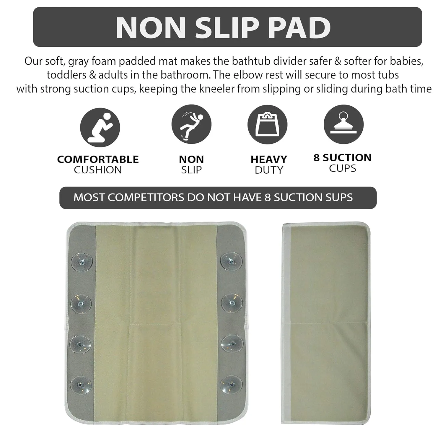 Bath Kneeler and Elbow Rest with Bath Toy Storage