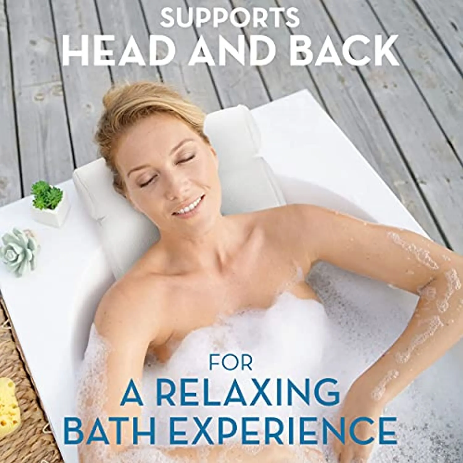 Bath Pillow (Ultra Soft), Luxury Bath Tub Pillow Headrest, Spa Bath Pillows for Tub Neck and Back Support, Essential Relaxing Bathtub Accessories for Women, Air Mesh Head Bathtub Pillow for Adults