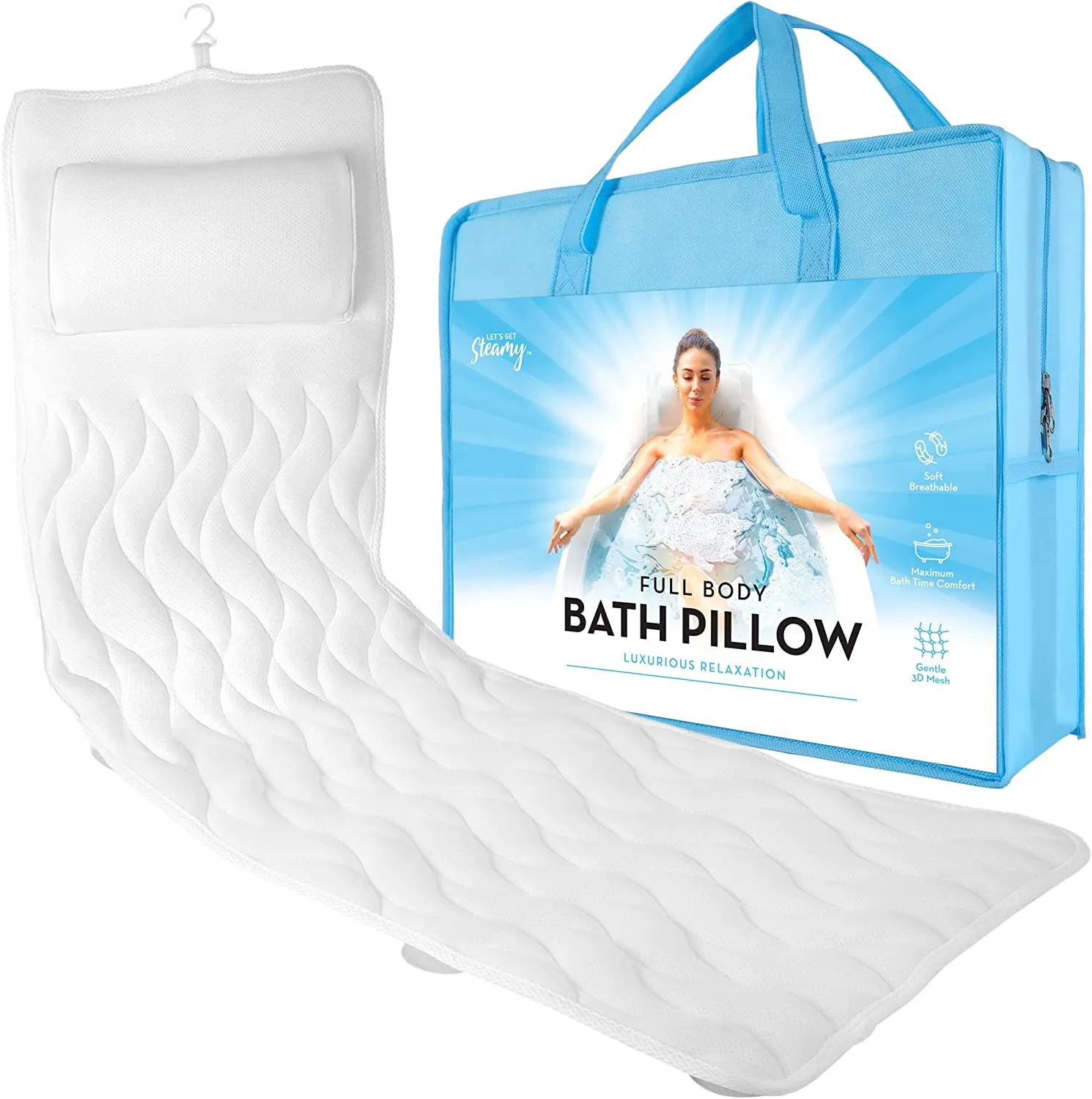 Bath Pillow (Ultra Soft), Luxury Bath Tub Pillow Headrest, Spa Bath Pillows for Tub Neck and Back Support, Essential Relaxing Bathtub Accessories for Women, Air Mesh Head Bathtub Pillow for Adults