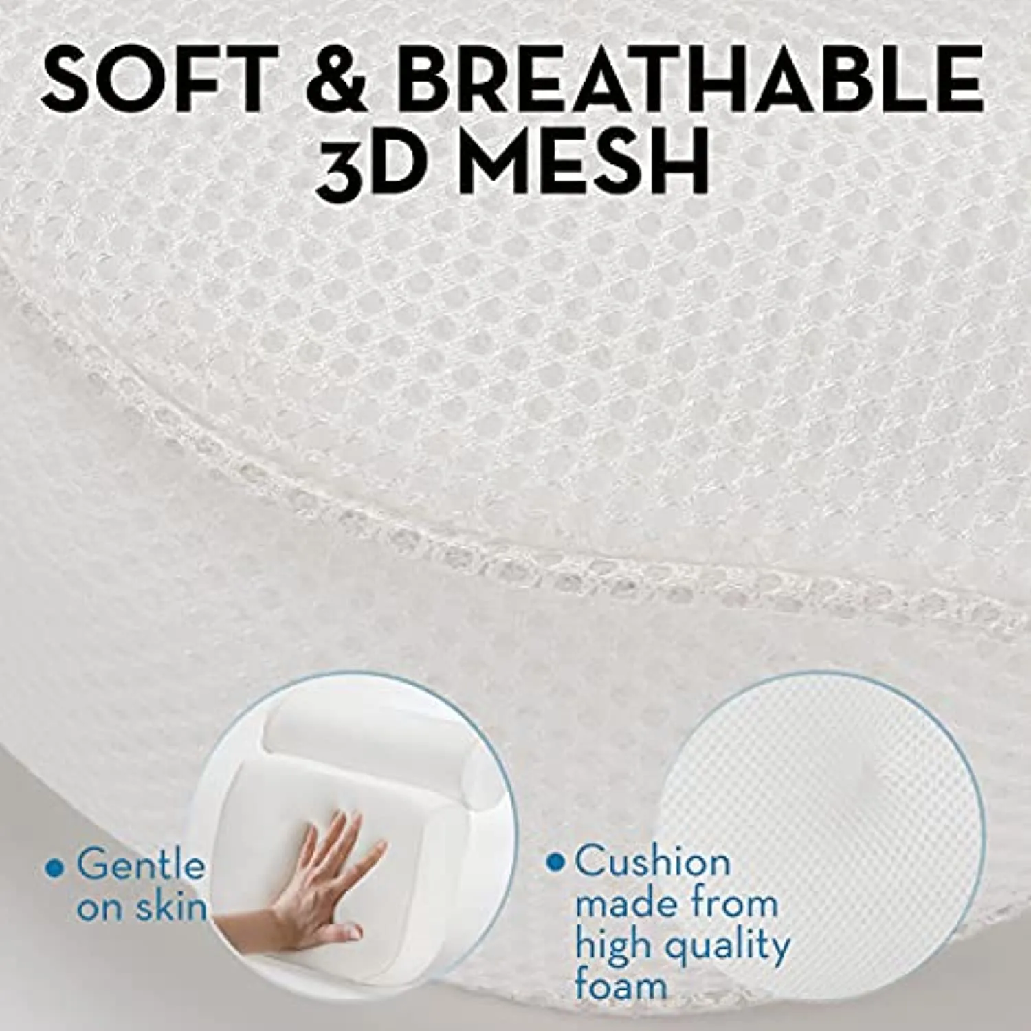 Bath Pillow (Ultra Soft), Luxury Bath Tub Pillow Headrest, Spa Bath Pillows for Tub Neck and Back Support, Essential Relaxing Bathtub Accessories for Women, Air Mesh Head Bathtub Pillow for Adults