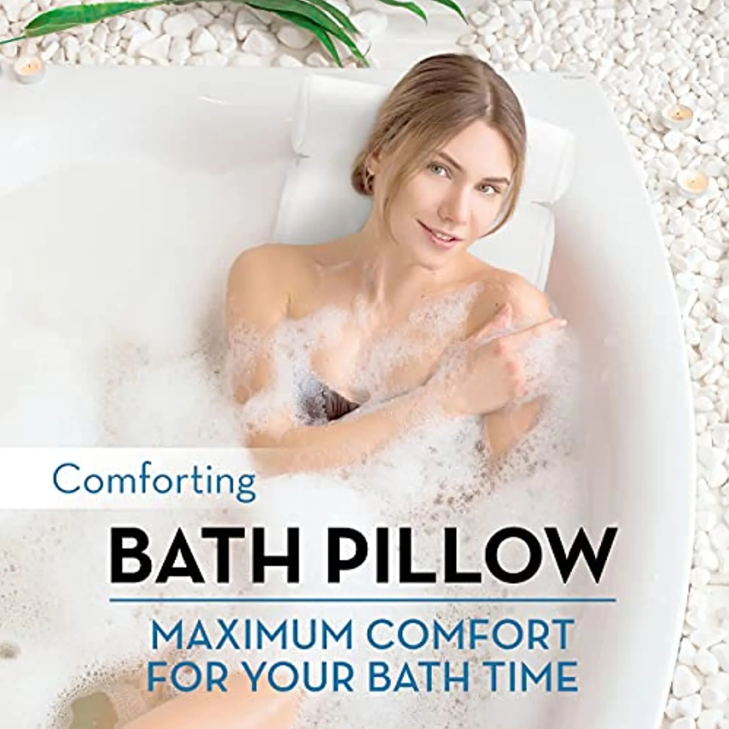 Bath Pillow (Ultra Soft), Luxury Bath Tub Pillow Headrest, Spa Bath Pillows for Tub Neck and Back Support, Essential Relaxing Bathtub Accessories for Women, Air Mesh Head Bathtub Pillow for Adults