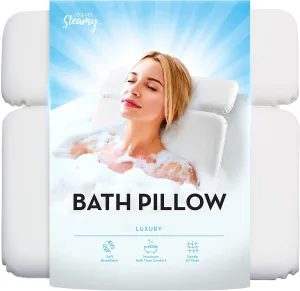 Bath Pillow (Ultra Soft), Luxury Bath Tub Pillow Headrest, Spa Bath Pillows for Tub Neck and Back Support, Essential Relaxing Bathtub Accessories for Women, Air Mesh Head Bathtub Pillow for Adults