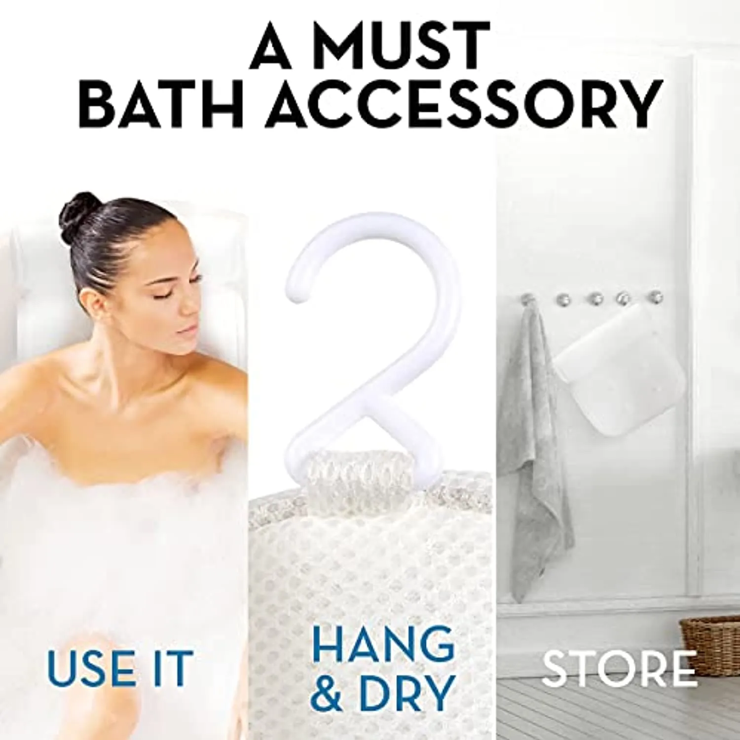Bath Pillow (Ultra Soft), Luxury Bath Tub Pillow Headrest, Spa Bath Pillows for Tub Neck and Back Support, Essential Relaxing Bathtub Accessories for Women, Air Mesh Head Bathtub Pillow for Adults