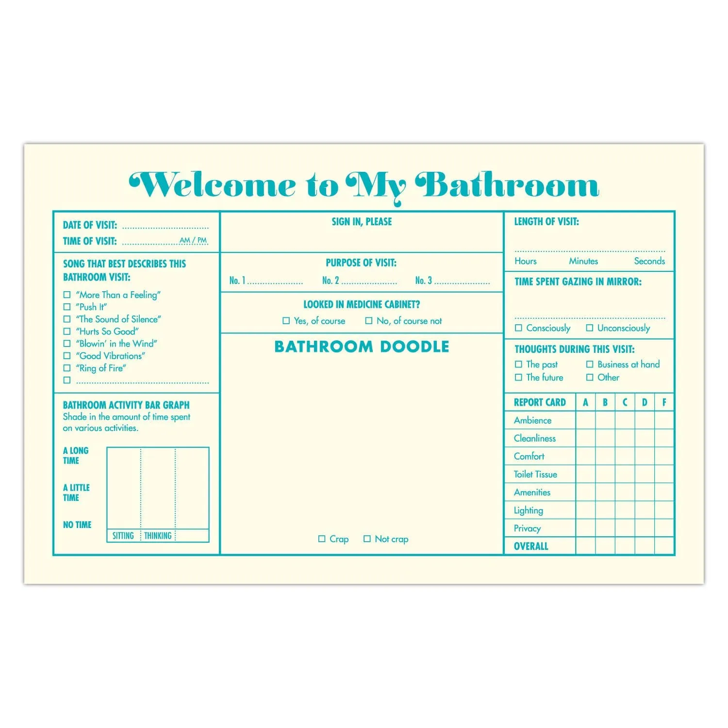 ***Bathroom Guest Book