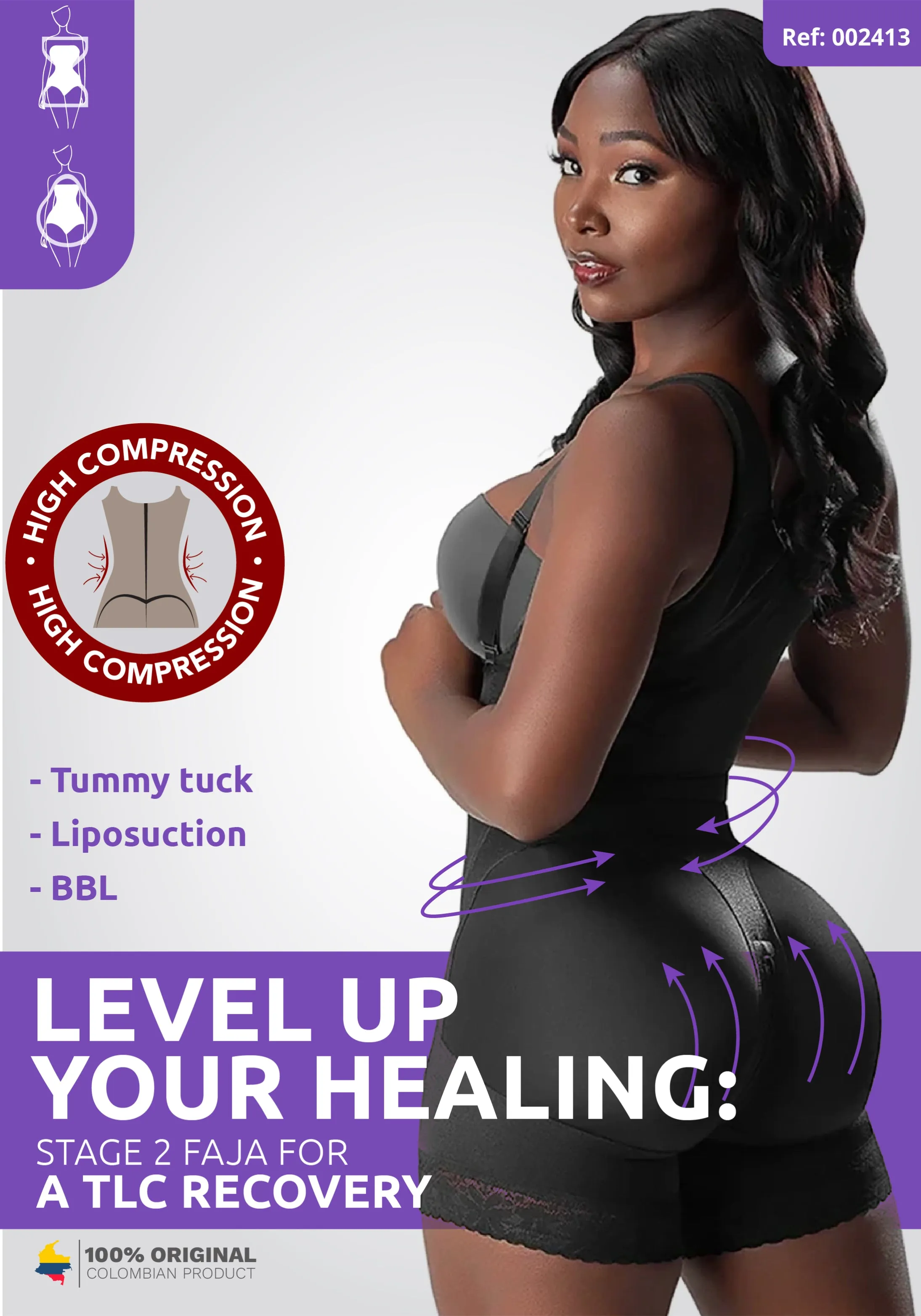 BBL & Lipo | Stage 2 Faja Post-Op Shapewear | No Bra