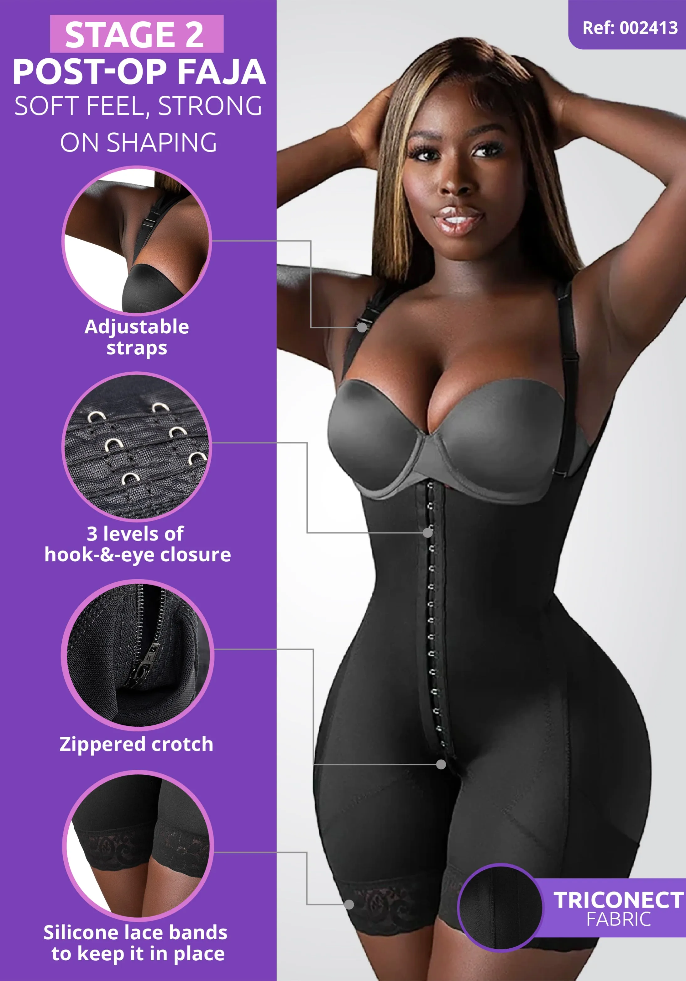 BBL & Lipo | Stage 2 Faja Post-Op Shapewear | No Bra