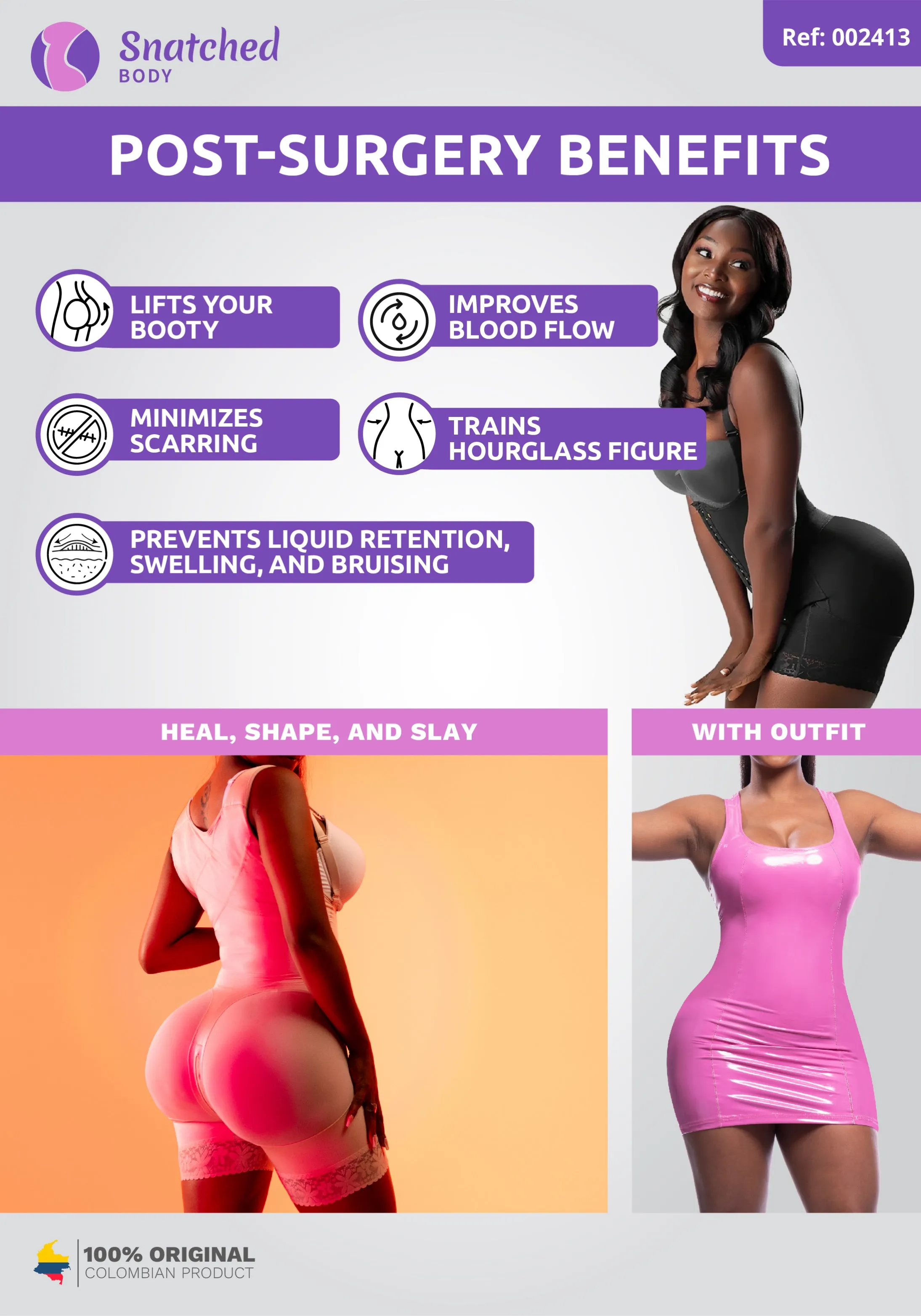 BBL & Lipo | Stage 2 Faja Post-Op Shapewear | No Bra