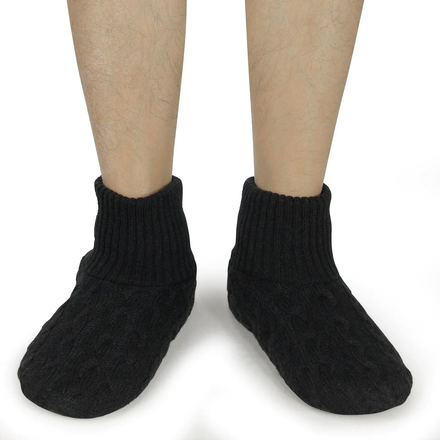 BenSorts Men Fuzzy Slipper Socks with Grippers Non Slip Indoor House Socks Christmas Gifts